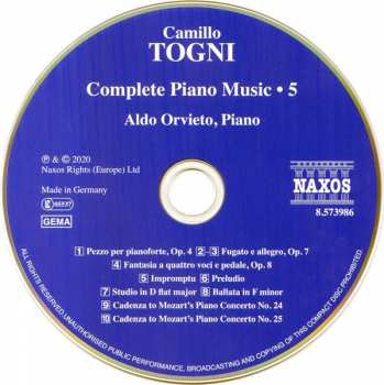 CD Aldo Orvieto: Complete Piano Music • 5
