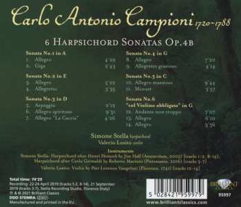 CD Simone Stella: 6 Harpsichord Sonatas Op.4b