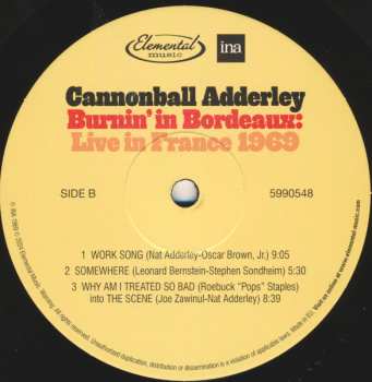 2LP Cannonball Adderley: Burnin' In Bordeaux: Live in France 1969 DLX | LTD | NUM
