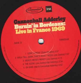 2LP Cannonball Adderley: Burnin' In Bordeaux: Live in France 1969 DLX | LTD | NUM