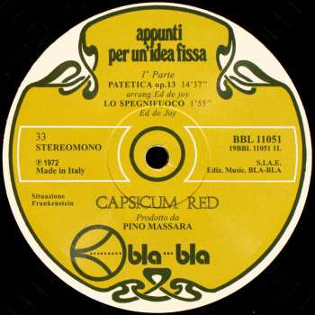 LP Capsicum Red: Appunti Per Un'Idea Fissa