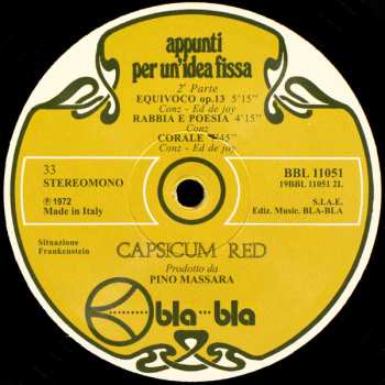 LP Capsicum Red: Appunti Per Un'Idea Fissa