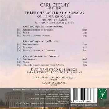 CD Carl Czerny: Three Characteristic Sonatas Op. 119 - Op. 120 - Op. 121 (For Piano 4-hands With Violin And Cello Ad Libitum)