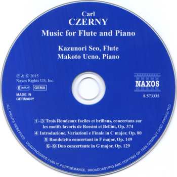 CD Carl Czerny: Music For Flute And Piano