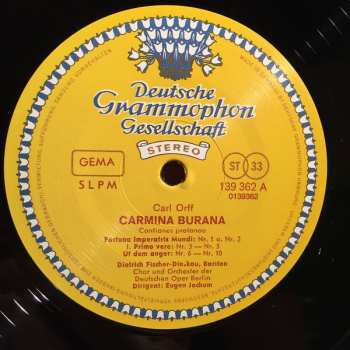LP Dietrich Fischer-Dieskau: Carmina Burana LTD