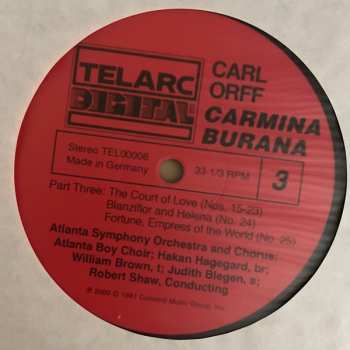 2LP Atlanta Symphony Orchestra: Carmina Burana / Symphonic Metamorphosis