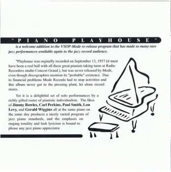 CD Jimmy Rowles: Piano Playhouse