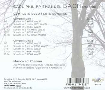 2CD Carl Philipp Emanuel Bach: Complete Solo Flute Sonatas
