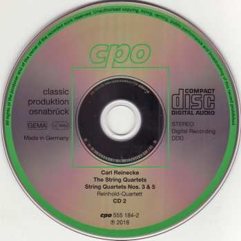 2CD Carl Reinecke: Complete String Quartets