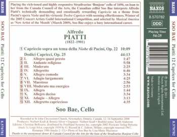 CD Carlo Alfredo Piatti: 12 Caprices For Cello