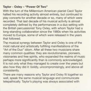 CD Cecil Taylor: ....... Being Astral And All Registers – Power Of Two......