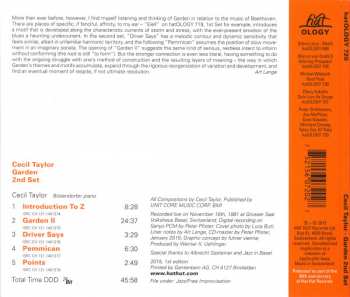 CD Cecil Taylor: Garden 2nd Set