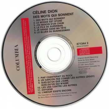 CD Céline Dion: Des Mots Qui Sonnent