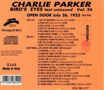 CD Charlie Parker: Bird's Eyes: Last Unissued Vol. 24 - Open Door '53 (First Part)