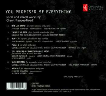 CD Cheryl Frances-Hoad: You Promised Me Everything 