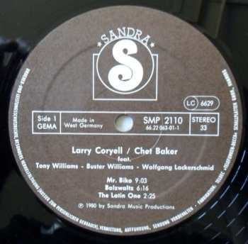 LP Chet Baker: Larry Coryell Chet Baker Featuring: Buster Williams Tony Williams Wolfgang Lackerschmid