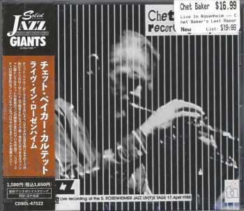 CD Chet Baker: Chet Baker's Last Recording As Quartet
