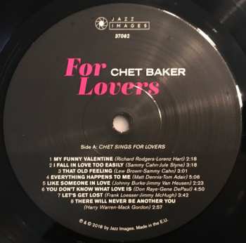 LP Chet Baker: For Lovers