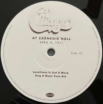3LP/Box Set Chicago: At Carnegie Hall - April 9, 1971 LTD