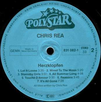 LP Chris Rea: Herzklopfen