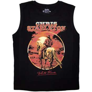 Merch Chris Stapleton: Chris Stapleton Unisex Tank T-shirt: White Horse (black) (small) S