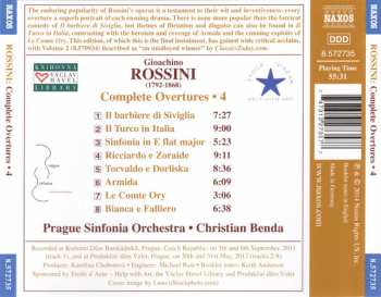 CD Christian Benda: Rossini Complete Overtures - 4 Il Barbiere Di Siviglia, Il Turco In Italia - Armida