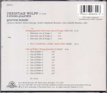 CD Quatuor Bozzini: 3 String Quartets