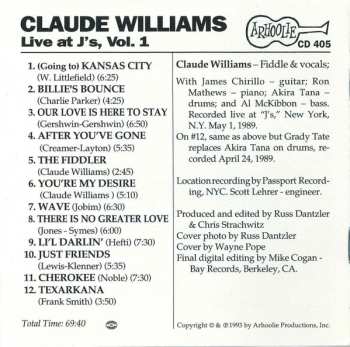 CD Claude Williams: Live At J's - Part 1