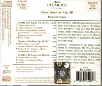 CD Muzio Clementi: Piano Sonatas, Op. 40
