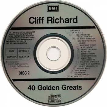 2CD Cliff Richard: 40 Golden Greats