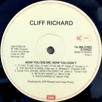 LP Cliff Richard: Now You See Me, Now You Don't