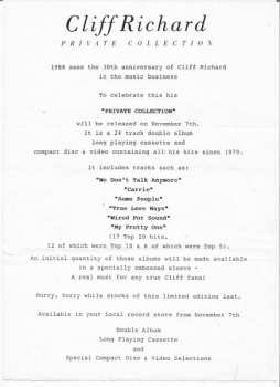 2LP Cliff Richard: Private Collection (1979 - 1988)