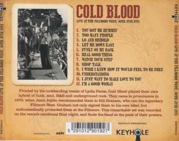 CD Cold Blood: Live At The Fillmore West, 30th June 1971