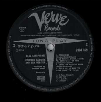 LP Ben Webster: Blue Saxophones LTD | CLR