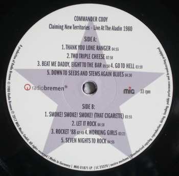 LP Commander Cody: Claiming New Territories - Live At The Aladin 1980 LTD