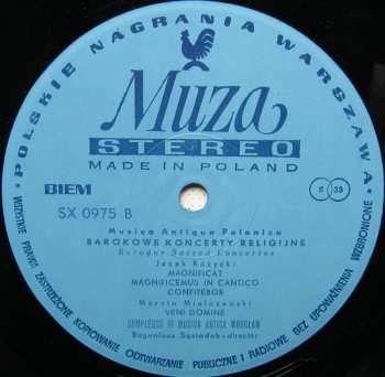 LP Complesso Di Musica Antica Wrocław: Baroque Sacred Concertos
