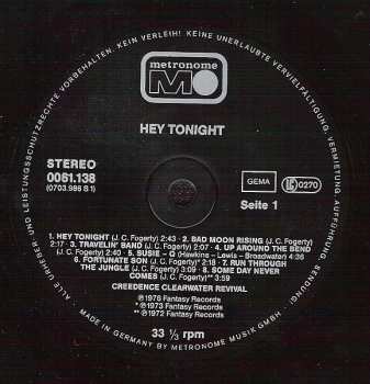 LP Creedence Clearwater Revival: Hey Tonight