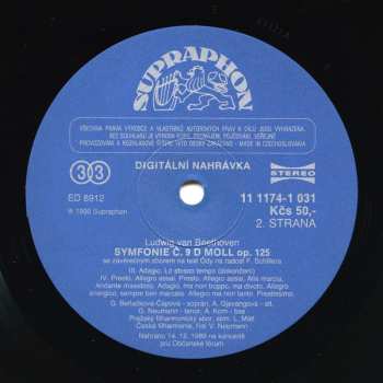 LP The Czech Philharmonic Orchestra: Symphony No. 9 (Koncert Pro Občanské Fórum = A Concert For The Civic Forum)