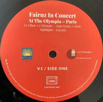 2LP Fairuz: In Concert At The Olympia - Paris