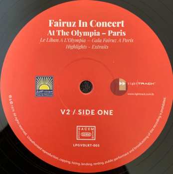 2LP Fairuz: In Concert At The Olympia - Paris