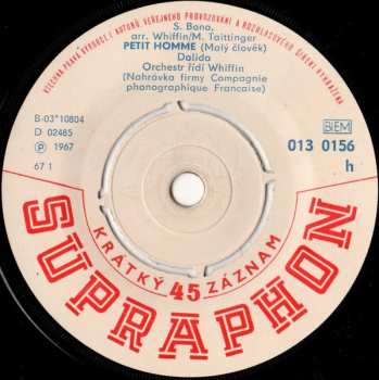 SP Dalida: Petit Homme / Dans Ma Chambre