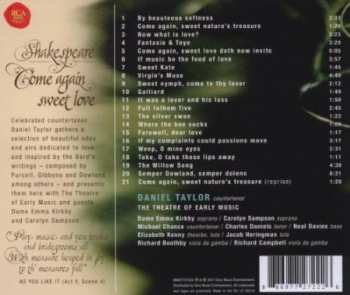 CD Daniel Taylor: Shakespeare - Come Again, Sweet Love