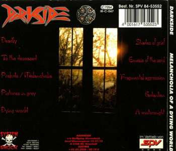 CD Darkside: Melancholia Of A Dying World DIGI