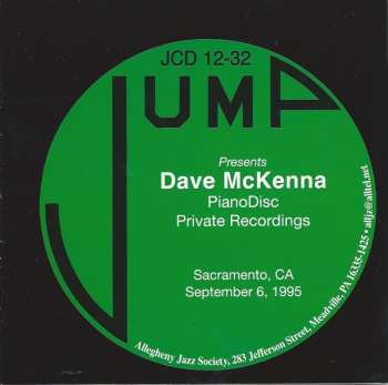 Album Dave McKenna: Jump Presents Dave McKenna PianoDisc Private Recordings