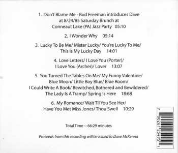 CD Dave McKenna: Jump Presents Dave McKenna Private Recordings At Keyboard Lounge