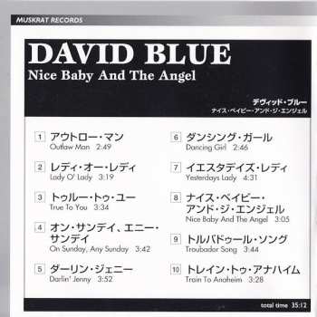 CD David Blue: Nice Baby And The Angel LTD