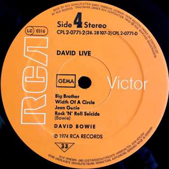2LP David Bowie: David Live