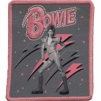 Merch David Bowie: Nášivka Pink Flash Woven Logo David Bowie