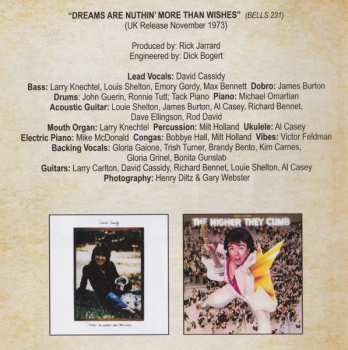 CD David Cassidy: Dreams Are Nuthin' More Than Wishes / The Higher They Climb