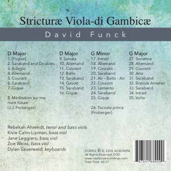 CD David Funck: Stricturæ Viola-di Gambicæ